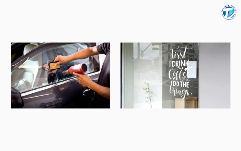 Decal dán kính trong suốt cho xe ô tô, tủ kính